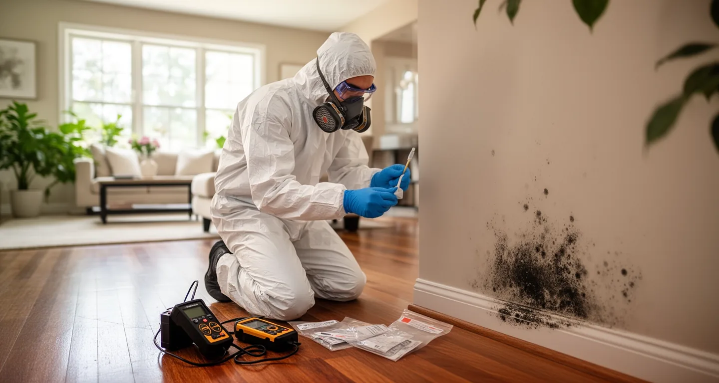 Professional mold inspection in a home